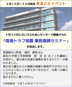 香南ケーブルテレビの番組紹介の画像です。