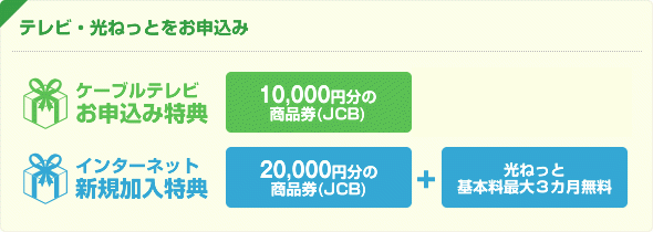 テレビ・光ねっとをお申込み